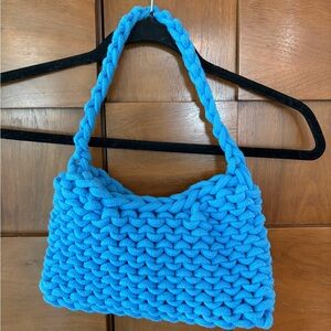 a new day Chunky Knit Shoulder Bag in Bright Blue